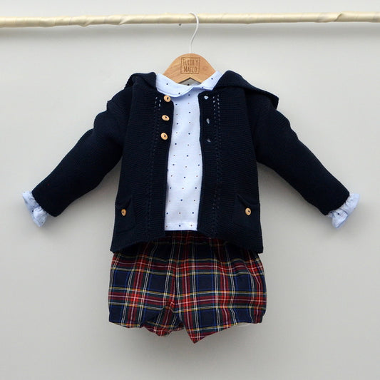 Conjunto bebé Baltasar con pololo, camisa y chaqueta