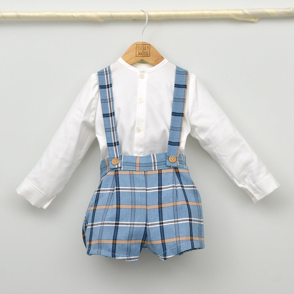 Conjunto bebé Bruno con peto y camisa cuello Mao