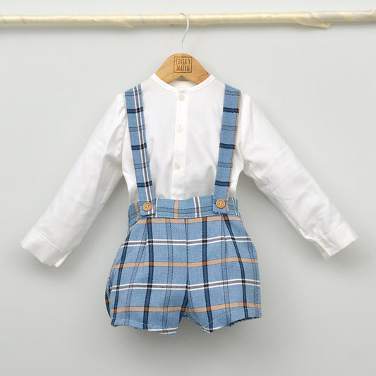 Conjunto bebé Bruno con peto y camisa cuello Mao
