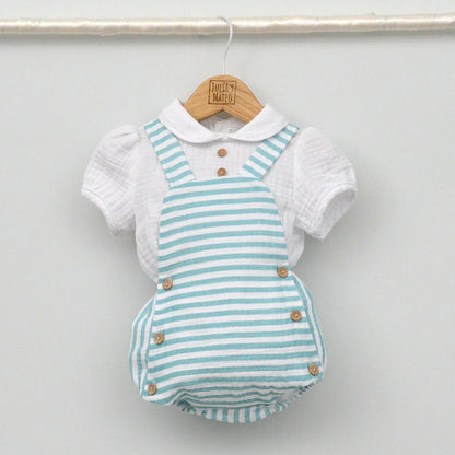 Conjunto bebé Comporta con ranita y camisa cuello bebé