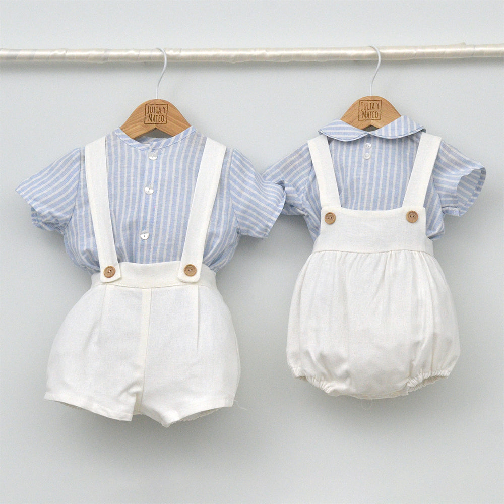 Conjunto bebé Lisboa con ranita y camisa cuello bebé