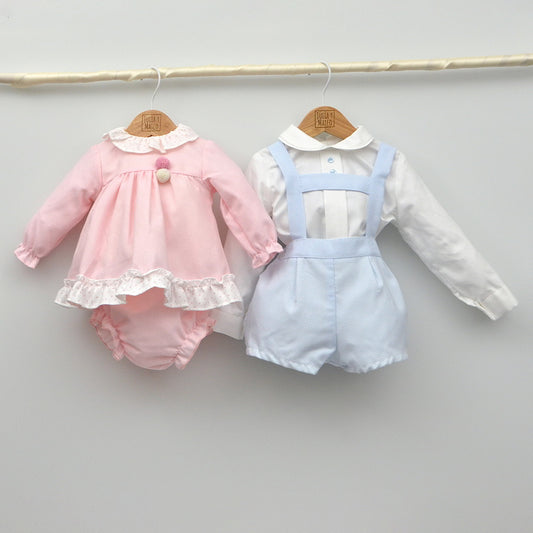 jesusito vestidos vestir niñas con capota y braguita rosa hermanas conjuntadas tienda online ropa infantil