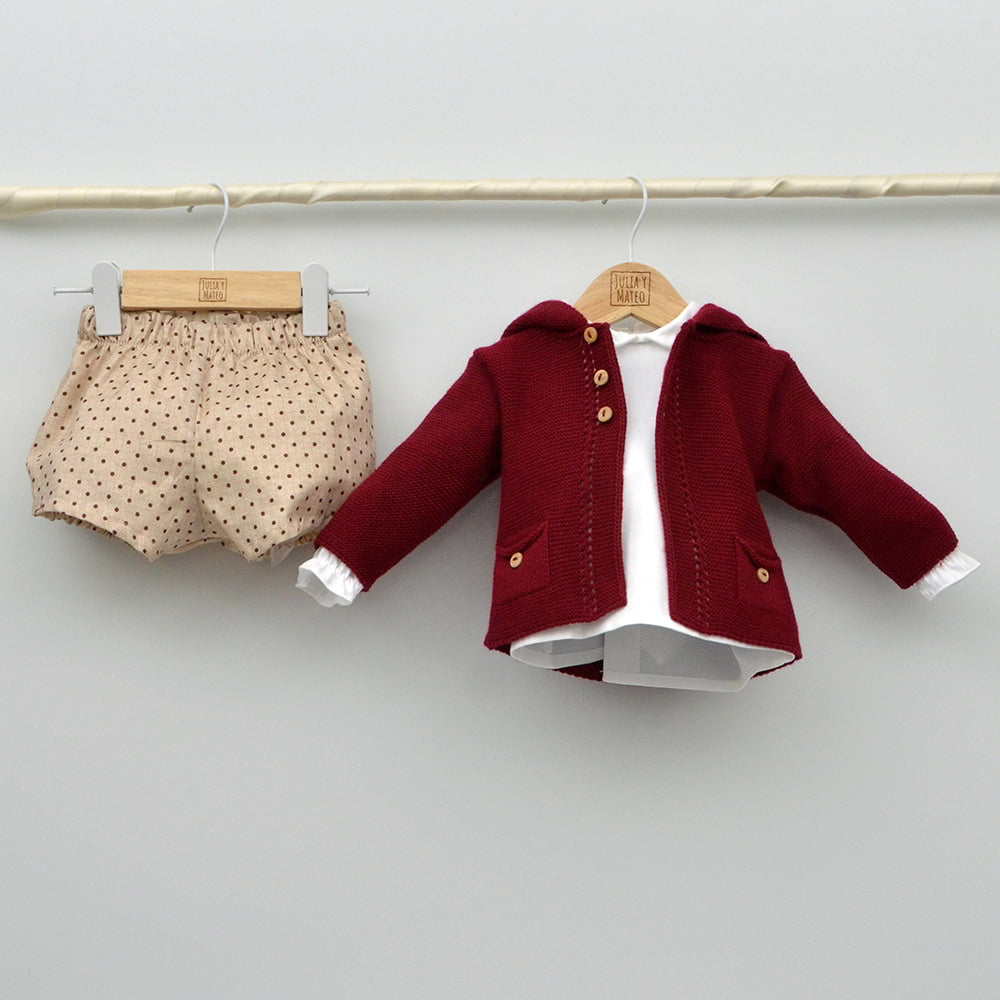 Conjunto bebé Pablo con pololo, camisa y chaqueta