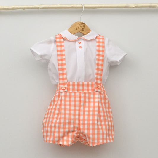 Conjunto bebé Cerdeña con peto y camisa cuello bebé