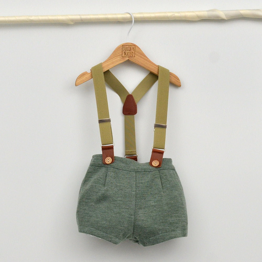 Conjunto bebé Diego con peto y camisa cuello bebé