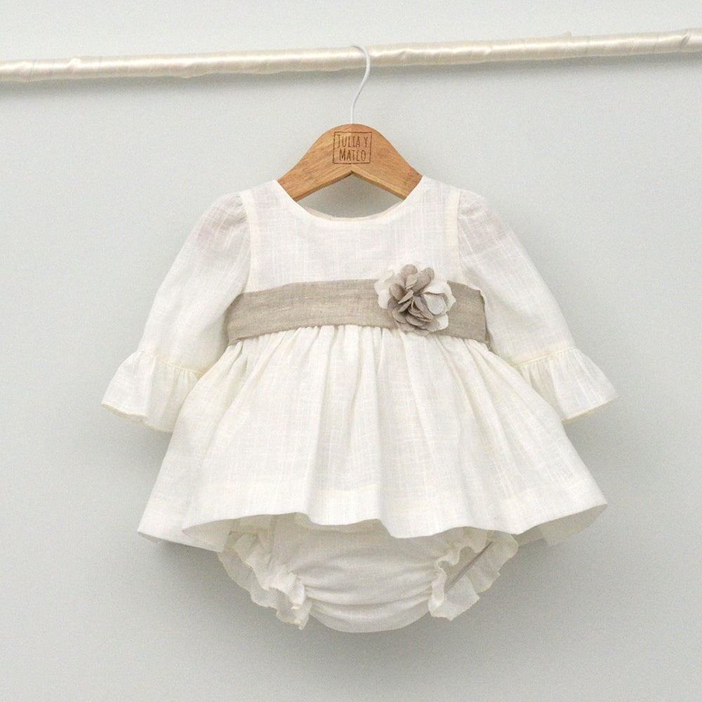 vestido de bautizo con manga francesa niña