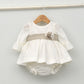 vestido de bautizo con manga francesa niña