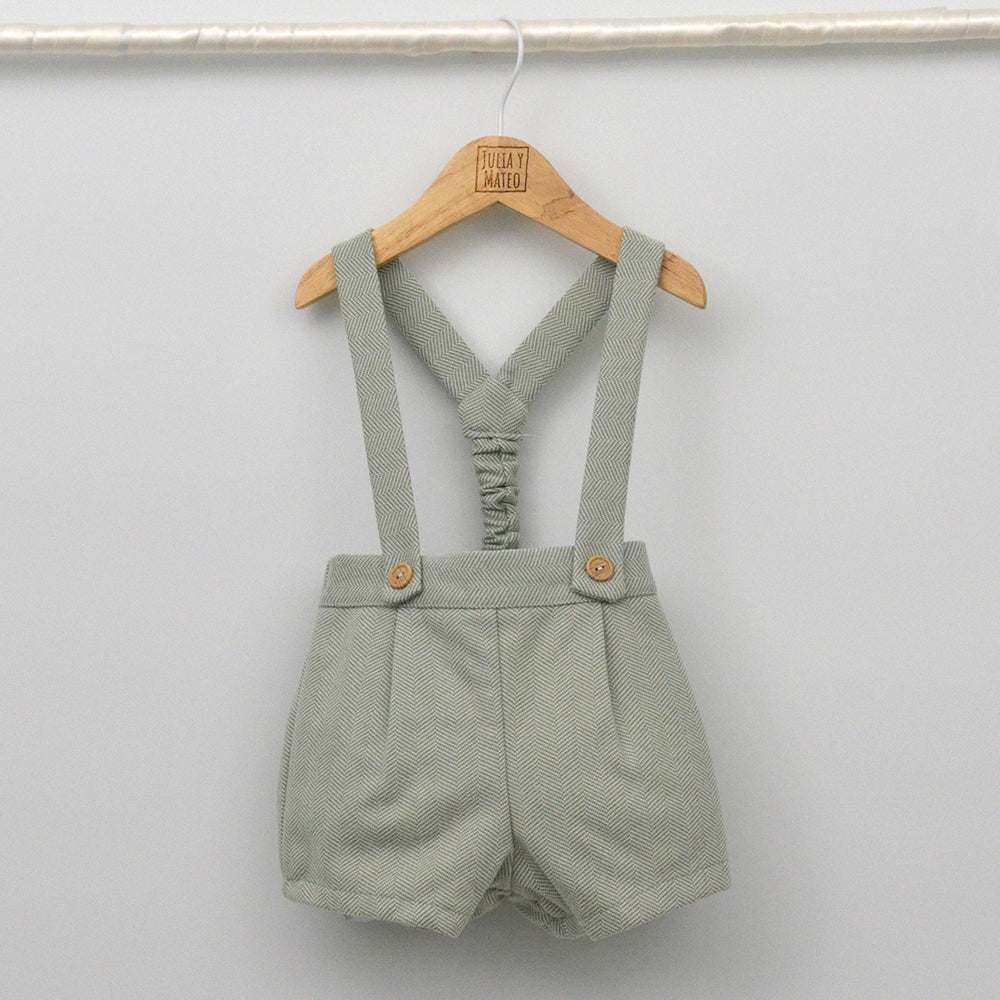 Conjunto vestir bebé con peto y camisa cuello Mao "Lucía"
