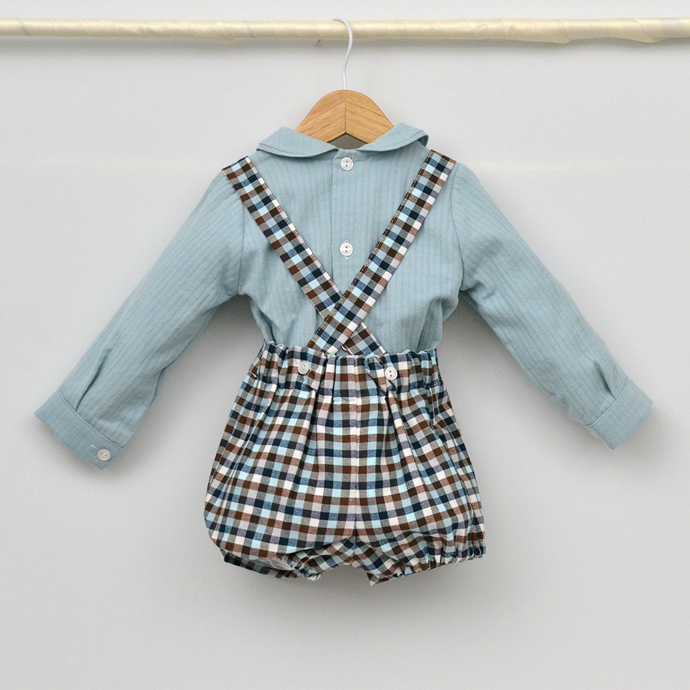 Conjunto bebé Martín con peto y camisa cuello bebé