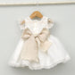 Vestido bebé Alma de organza con fajín de satén