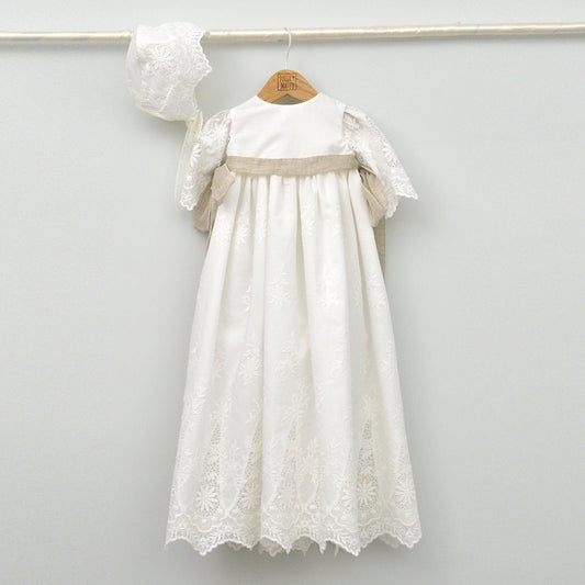 Faldón de Bautizo clásico artesanal Santiago con capota y culotte