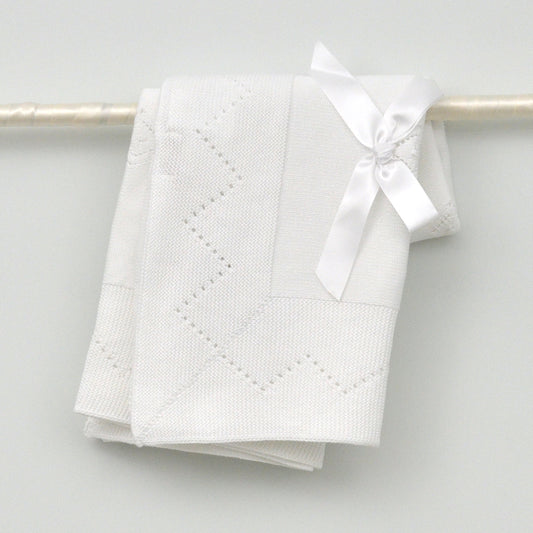 Toquilla Ceremonia y Bautizo bebés de algodón con lazo de raso