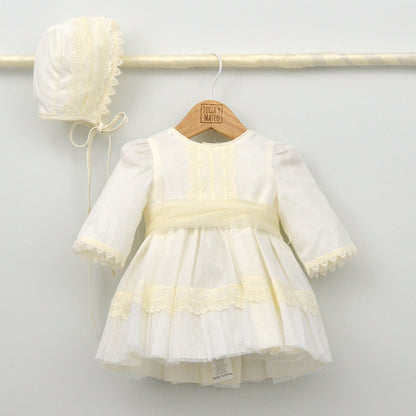 traje Bautizo niña manga larga otoño invierno capota españa vestido clasico bebes meses Bautismo