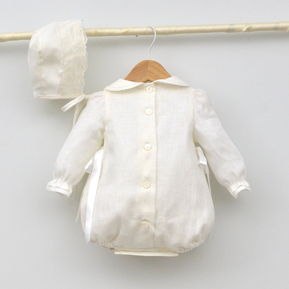 Capota Vestidos Para Bautizo Manga Larga Pelele Lino Diego Bautizo