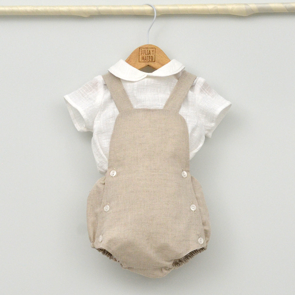 Conjunto bebé Capri con ranita y camisa cuello bebé