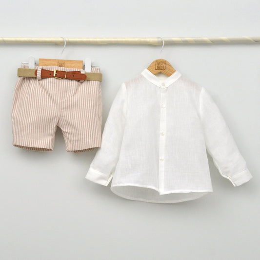 Conjunto Niño Marsella con camisa y pantalón con cinturón