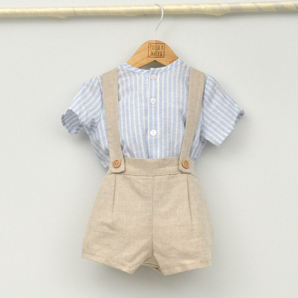Conjunto bebé Lisboa con peto y camisa Mao