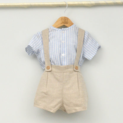 Conjunto bebé Lisboa con peto y camisa Mao