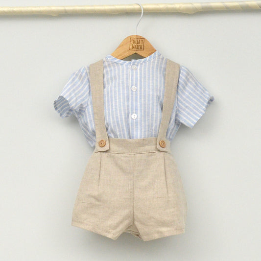 Conjunto bebé Lisboa con peto y camisa Mao