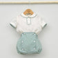 Conjunto bebé lino Beatriz con pajarita