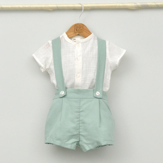Conjunto bebé Corfú con peto y camisa Mao