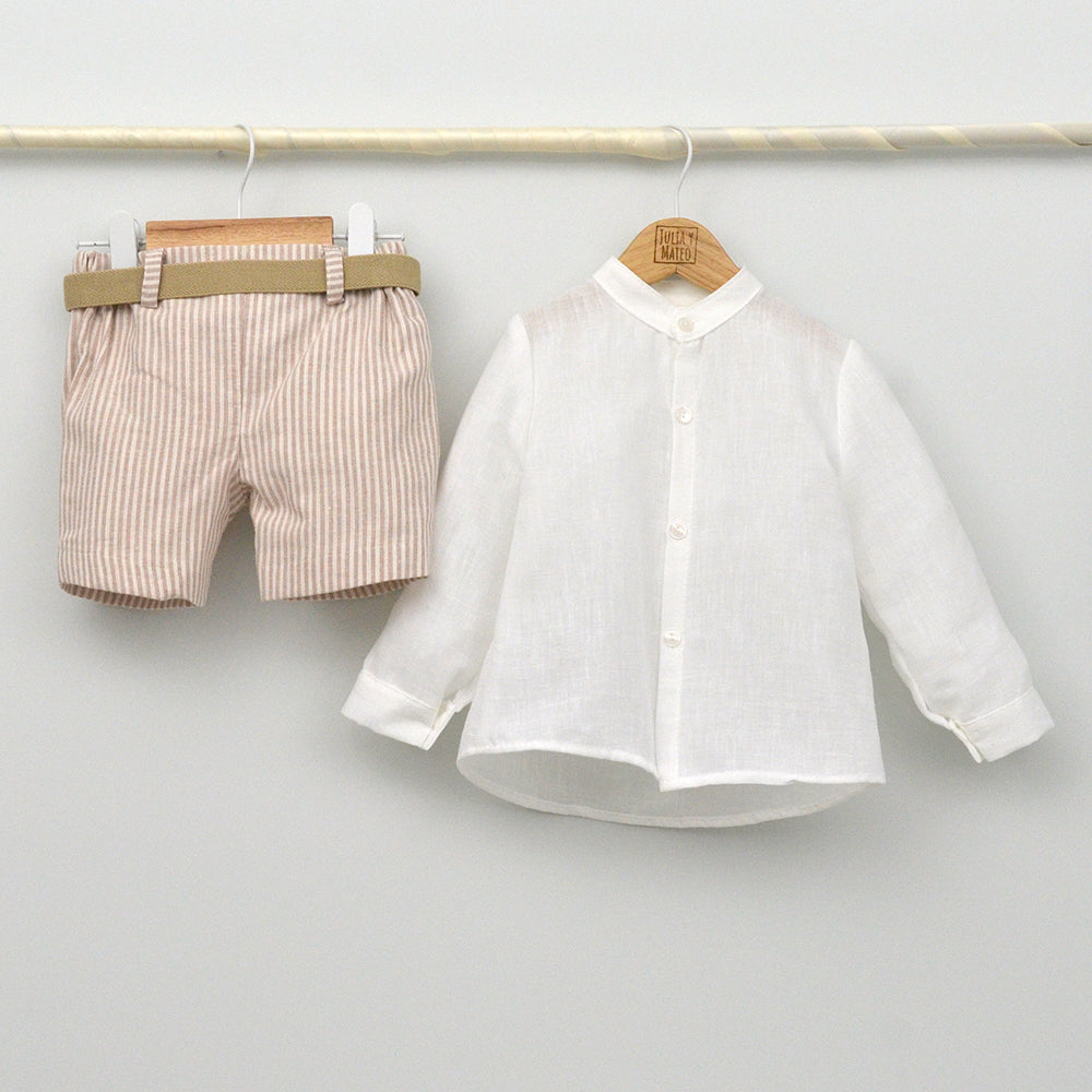 Conjunto Niño Marsella con camisa y pantalón con cinturón