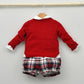Conjunto bebé Noel con pantalón, suéter y camisa cuello bebé