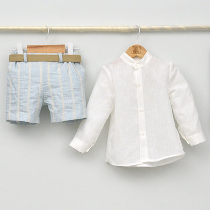 Conjunto Niño Milán con camisa y pantalón con cinturón
