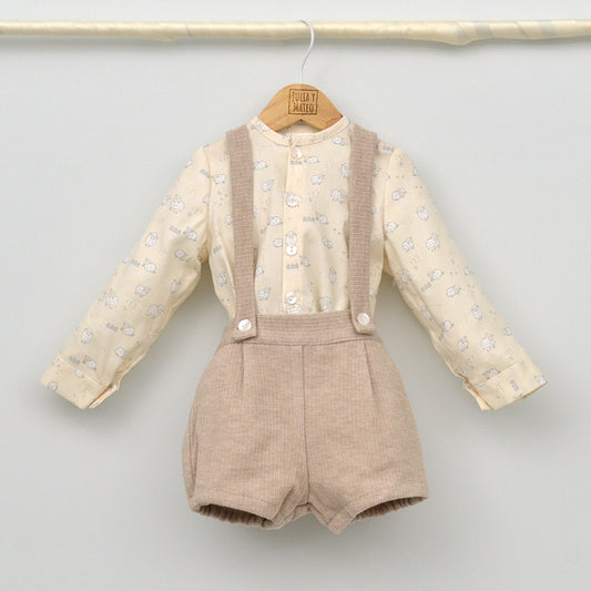 Conjunto bebé Alex con peto y camisa cuello Mao