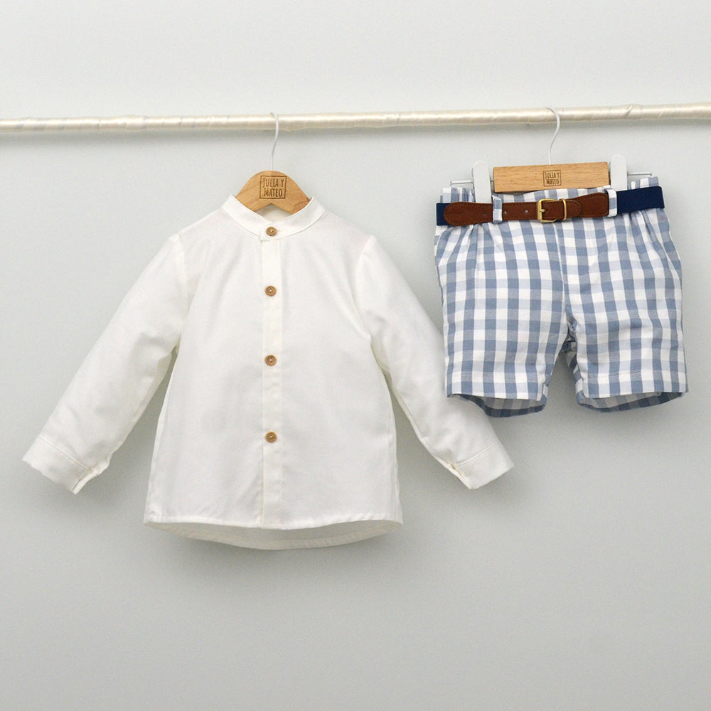 Conjunto Niño vestir con camisa y pantalón con cinturón "Sofía"