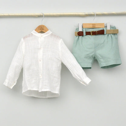 Conjunto Niño Corfú con camisa y pantalón con cinturón