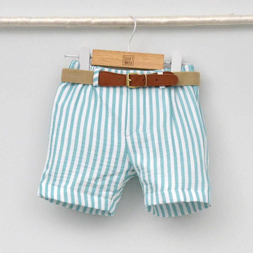 Conjunto Niño Comporta con camisa y pantalón con cinturón