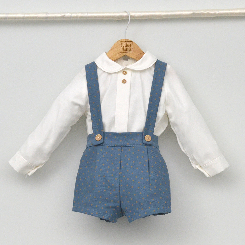 Conjunto vestir bebé con peto y camisa cuello bebé " Hugo"