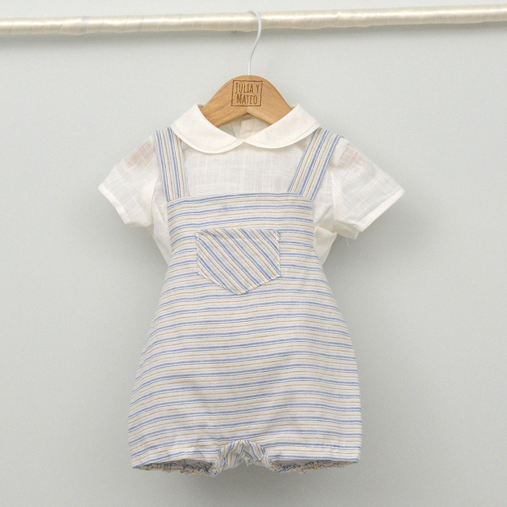 Conjunto bebé Santorini con ranita y camisa cuello bebé