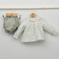 Conjunto de vestir bebé con blusa y ranita "Lucía"
