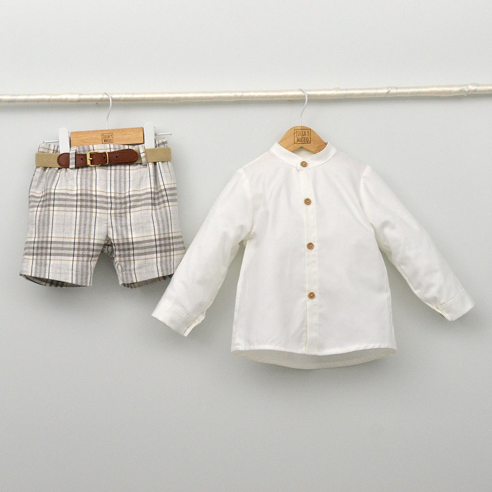 Conjunto Niño vestir con camisa y pantalón con cinturón "Lucas"