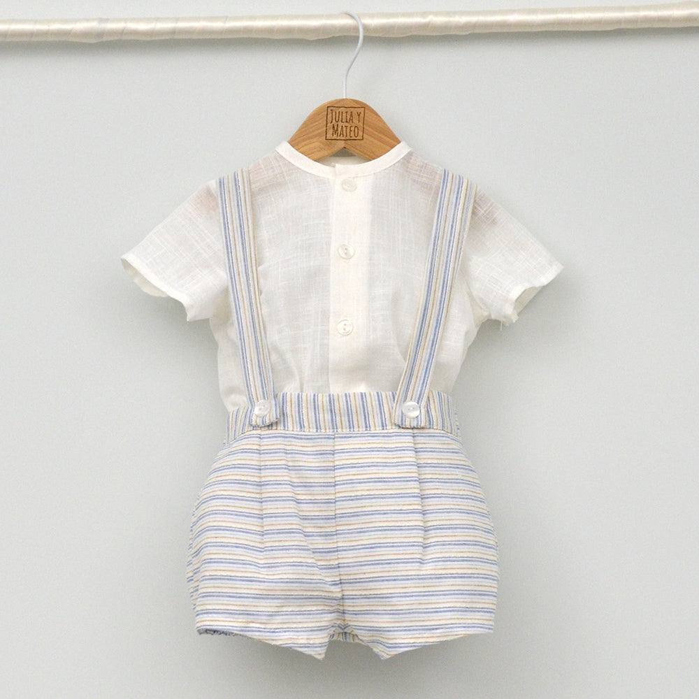 Conjunto bebé Santorini con peto y camisa Mao