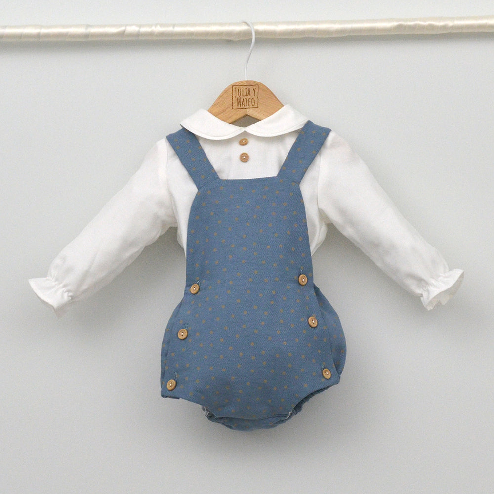 Conjunto vestir bebé con ranita y camisa cuello bebé de bambula "Hugo"