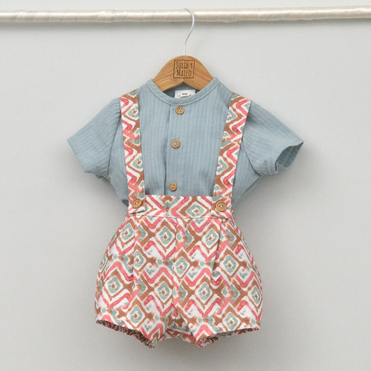 Conjunto bebé Menorca con peto y camisa Mao
