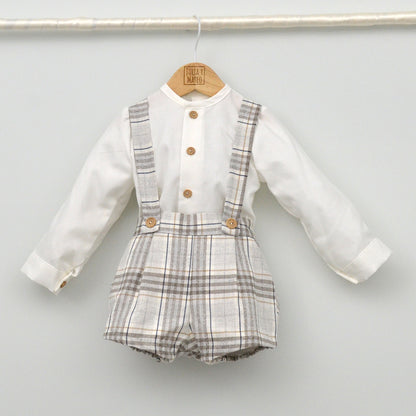 Conjunto vestir bebé con peto y camisa cuello Mao "Lucas"