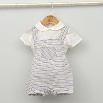 Conjunto bebé Santorini con ranita y camisa cuello bebé