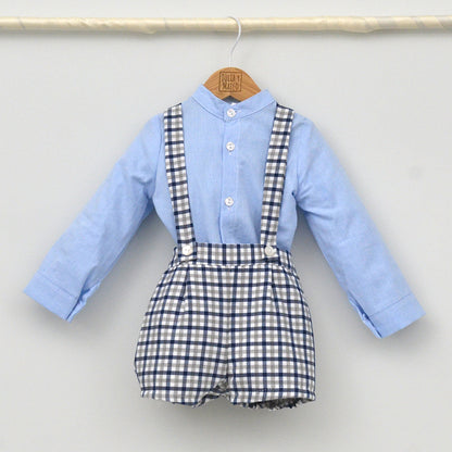 Conjunto bebé Thiago con peto y camisa cuello Mao
