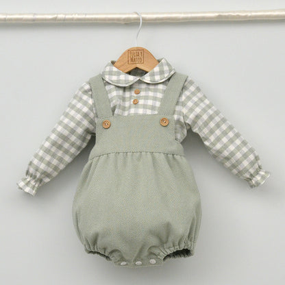 Conjunto vestir bebé con ranita y camisa cuello bebé de bambula "Lucía!