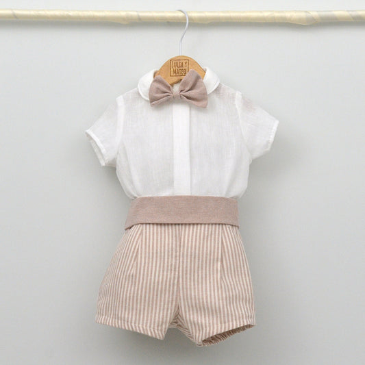 Conjunto bebé Marsella con pantalón, camisa y pajarita