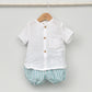 Conjunto bebé Comporta con pantalón y camisa cuello Mao
