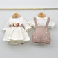 Vestido bebés lino Isabel con adorno floral