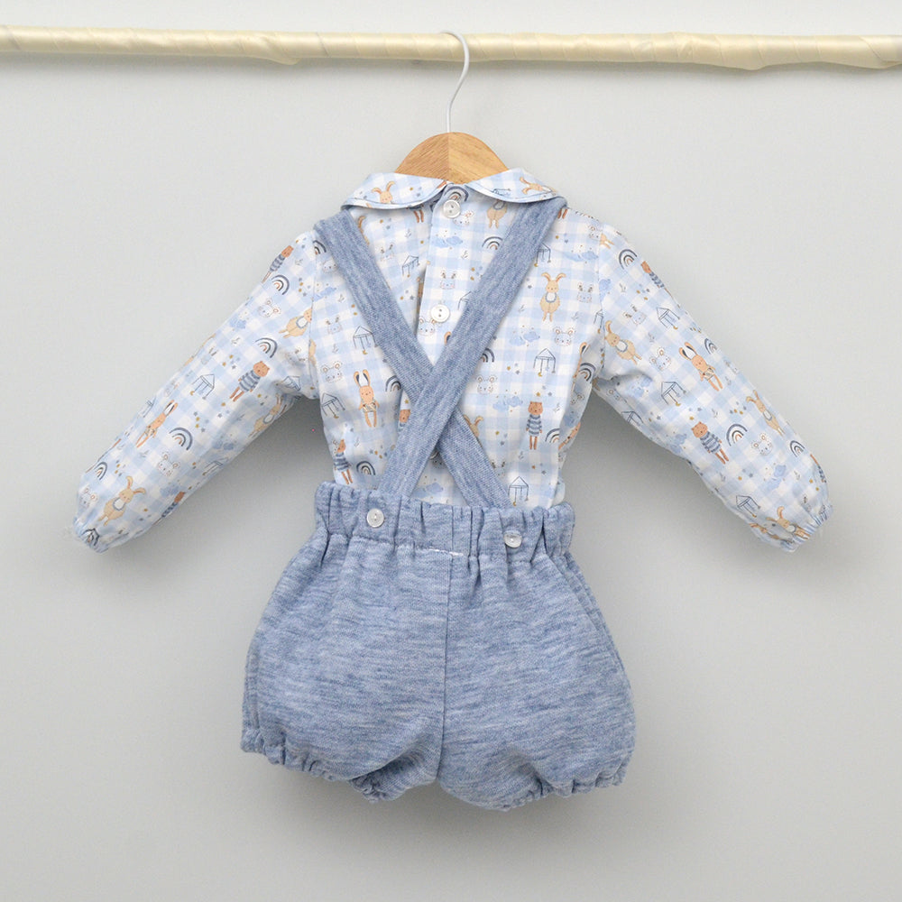 Conjunto bebé Leo con peto y camisa