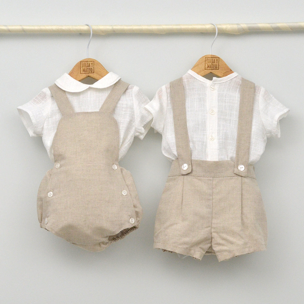 Conjunto Niño Capri con camisa y pantalón con cinturón