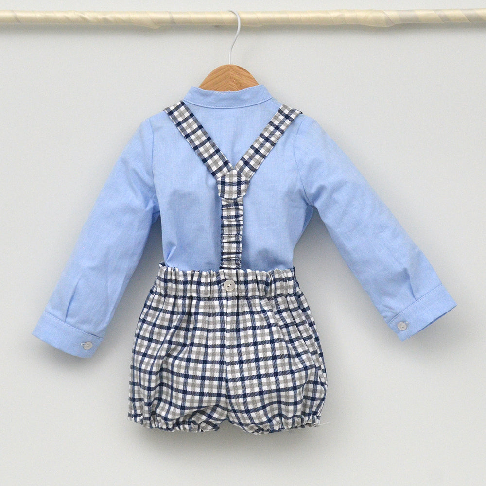 Conjunto bebé Thiago con peto y camisa cuello Mao