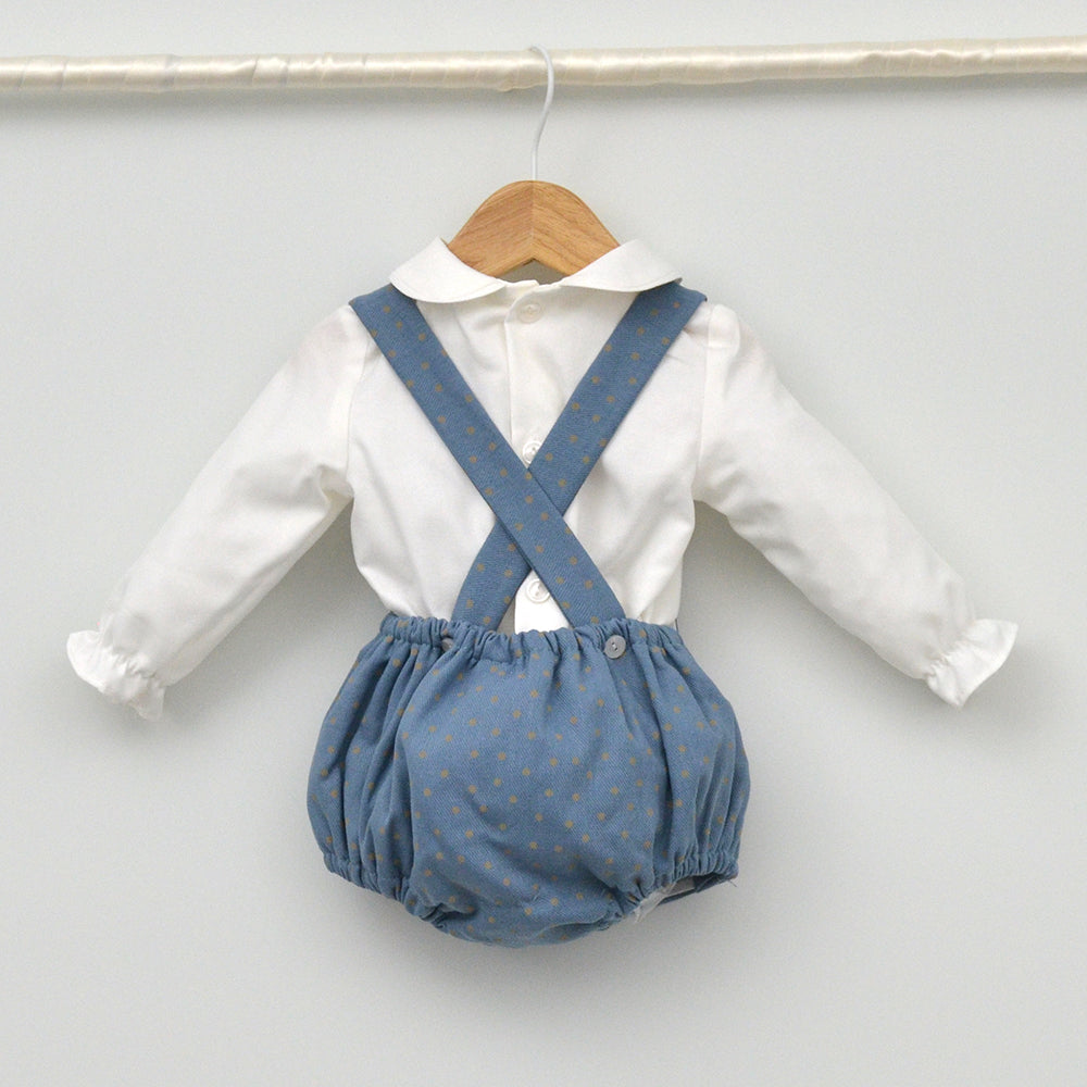 Conjunto vestir bebé con ranita y camisa cuello bebé de bambula "Hugo"